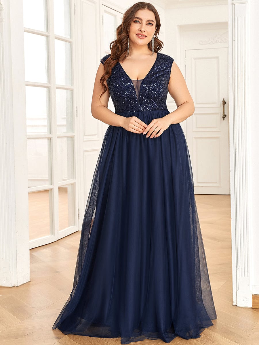 Ever-Pretty Women's Plus Size Round Neck A-Line Tulle Maxi Sequin Formal  Dresses Evening Gowns 0904-PZUS, Burnt Orange, 14 : : Clothing,  Shoes & Accessories