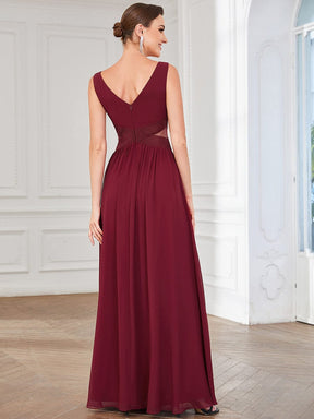 Chiffon V-Neck Backless Sleeveless Cut-Out  Evening Dress
