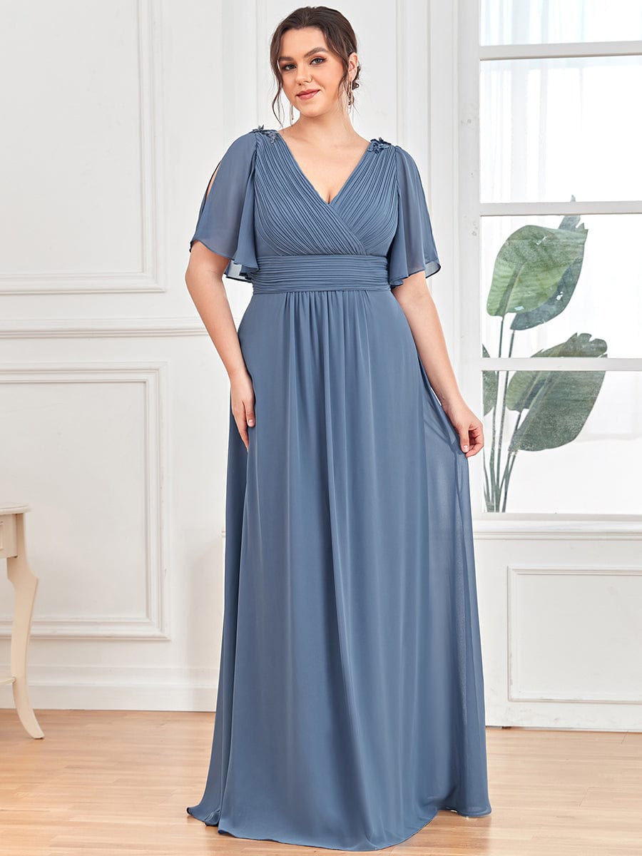 Plus Size Empire Waist Chiffon Formal Maxi Evening Dress