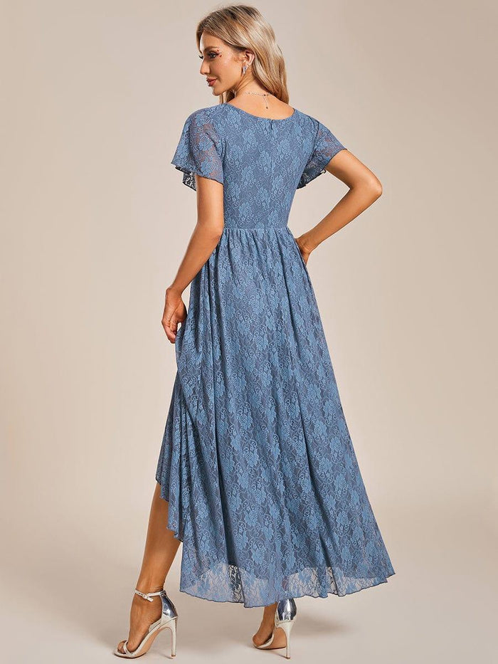 Ruched V-Neck High Waist Vintage Lace Pleated Long Dress Elegant Party Evening Wear for Women main image 1