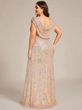 Custom Size Sleeveless V-Neck Bodycon Sequin Evening Dress