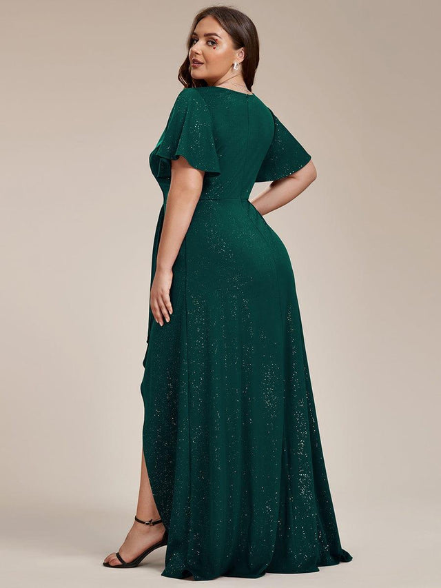 Plus Shimmer Midi Dress With Front Slit Dress Only main image 1
