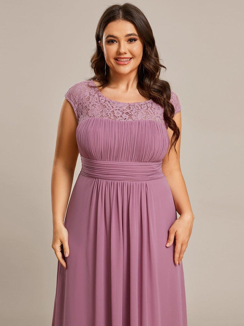 Fashion elegant dress chiffon stitching midriff outfit large swing banquet formal long dress main image 0