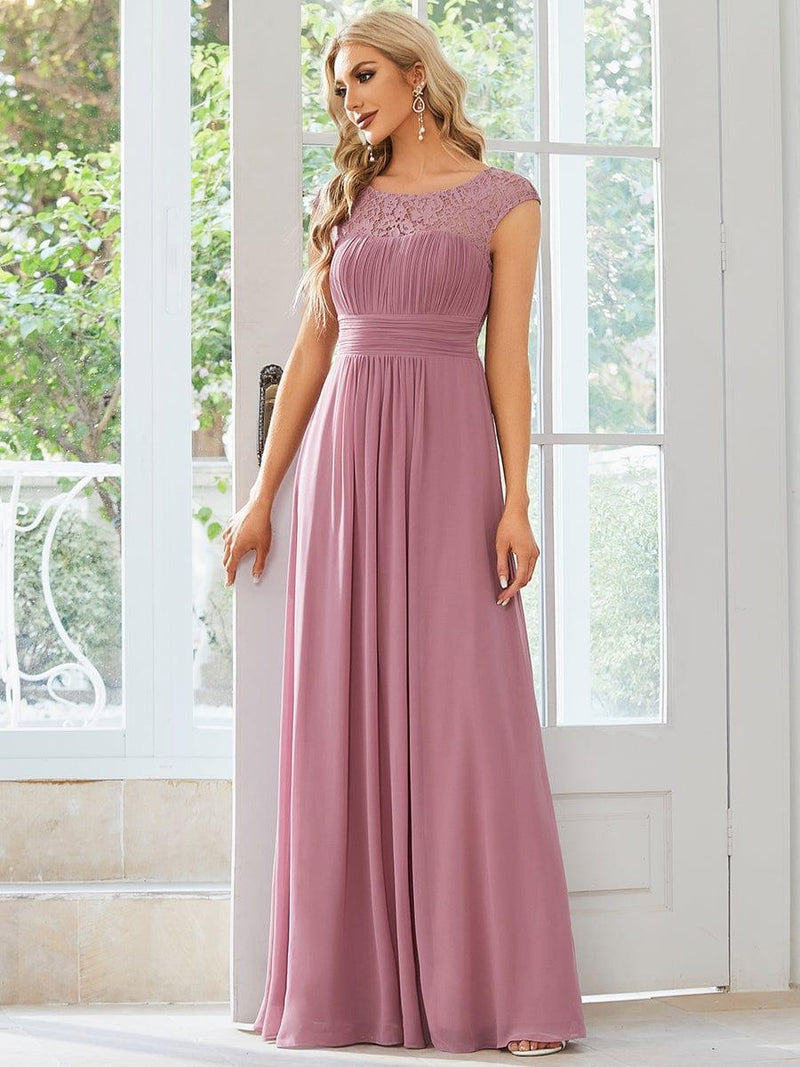 Lace And Chiffon Long Formal Dresses Dusk