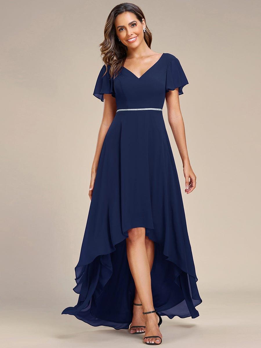 Navy high low bridesmaid dress online