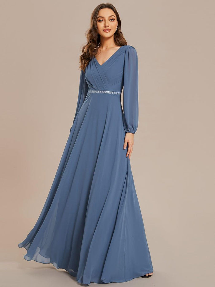 See Through Chiffon Halter Black A-line Evening Dress main image 1