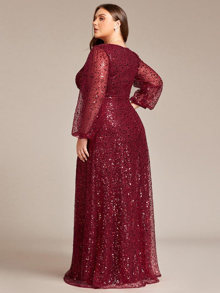 Tie Neck Lantern Sleeve A-line Dress