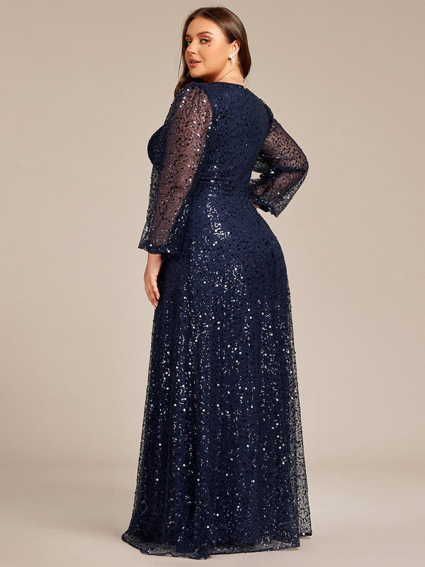Elegant Dress With Lantern Sleeves And V Neck main image 1