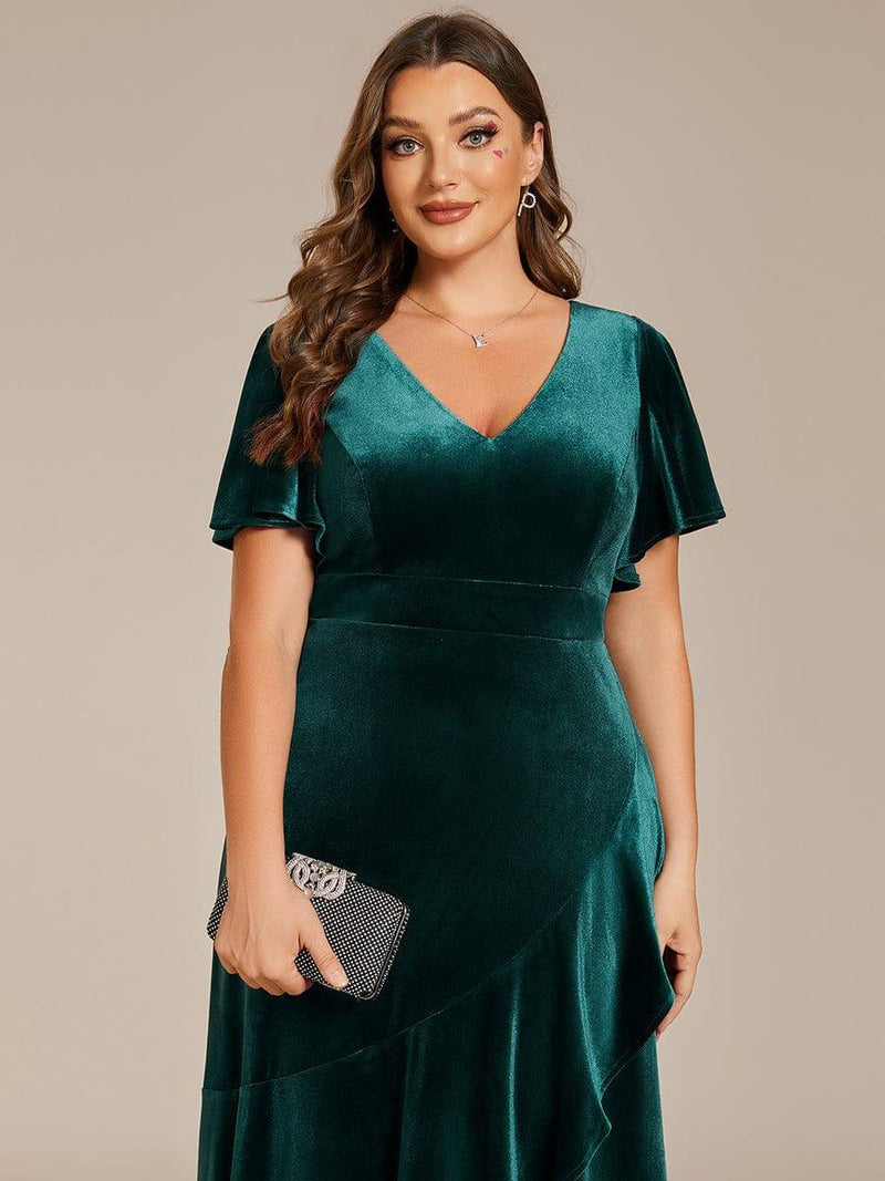 Plus Size Twisted V-Neck Long Sleeve Mini Dress main image 0