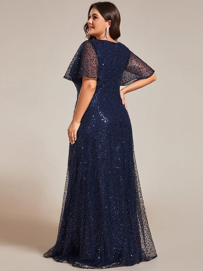 Glamorous Plus Size Sequin Maxi Evening Dress for Red Carpet Events