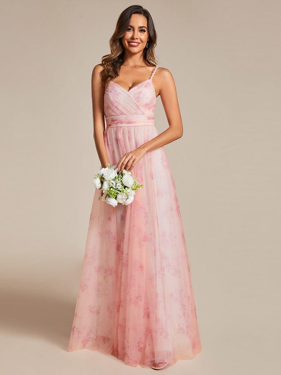 empire waist floral print dress ever EMMIE|Floral Printed Spaghetti Strap Formal Evening with V-Neck Colour:Grey Wash coral and peach bridesmaid baby blue granny squares maxi dress Formal dress sleek empire waist