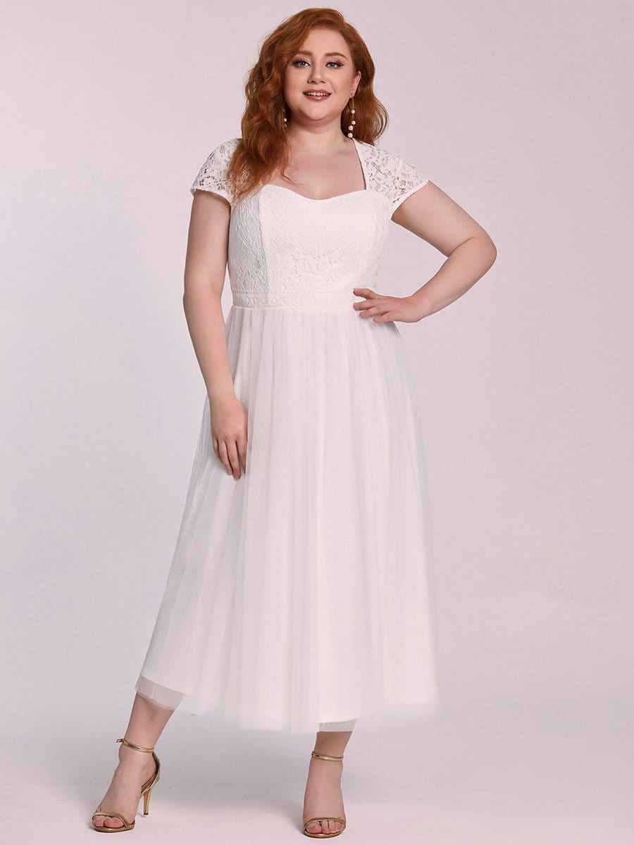 Color=Cream | Elegant Ordinary Shoulder Square Neckline Pattern Evening Dress-Cream 1