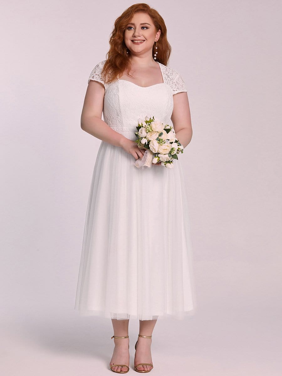 Color=Cream | Elegant Ordinary Shoulder Square Neckline Pattern Evening Dress-Cream 1