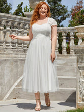 Color=Cream |  Elegant Ordinary Shoulder Square Neckline Pattern Evening Dress-Cream 1
