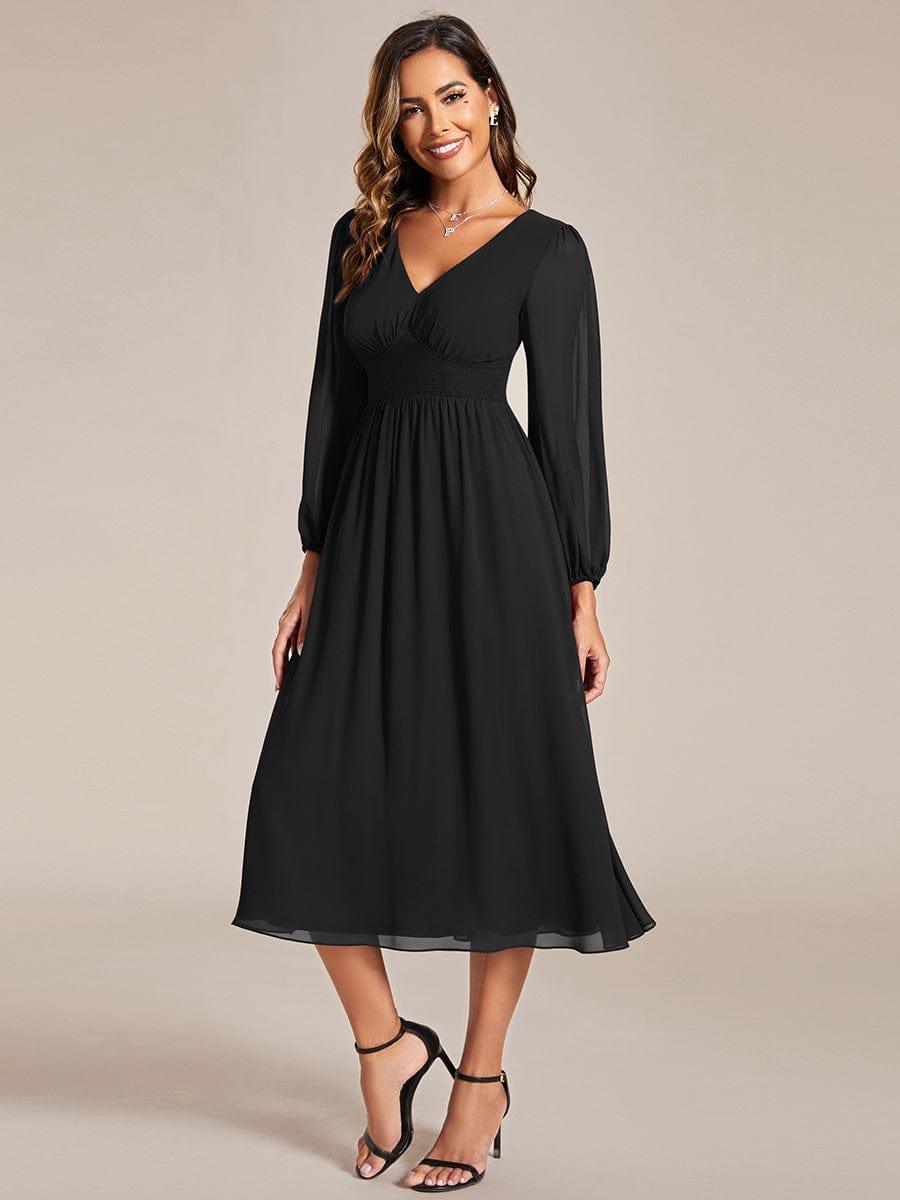 Chiffon See-through Long Sleeves Elastic Band A-line Wedding