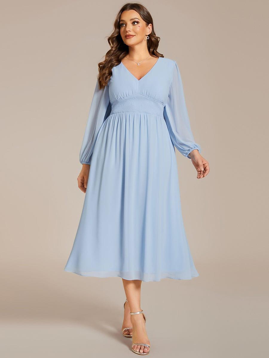 light blue maxi dress plus size pretty AMARA|Plus Flowy Long Sleeves V-Neck Midi Chiffon Wedding Guest with Sleeves Free People Black Lace Color:champagne gold 25% Nylon Actual product