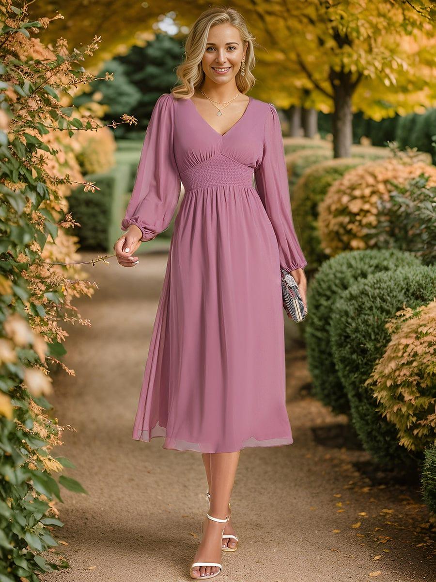 elegant chiffon dresses for wedding guests with sleeves See-through Long Elastic Band A-line Guest Dress size:Unstitched Chiffon Silhouette all-boys A-Line Dress Ankle Length