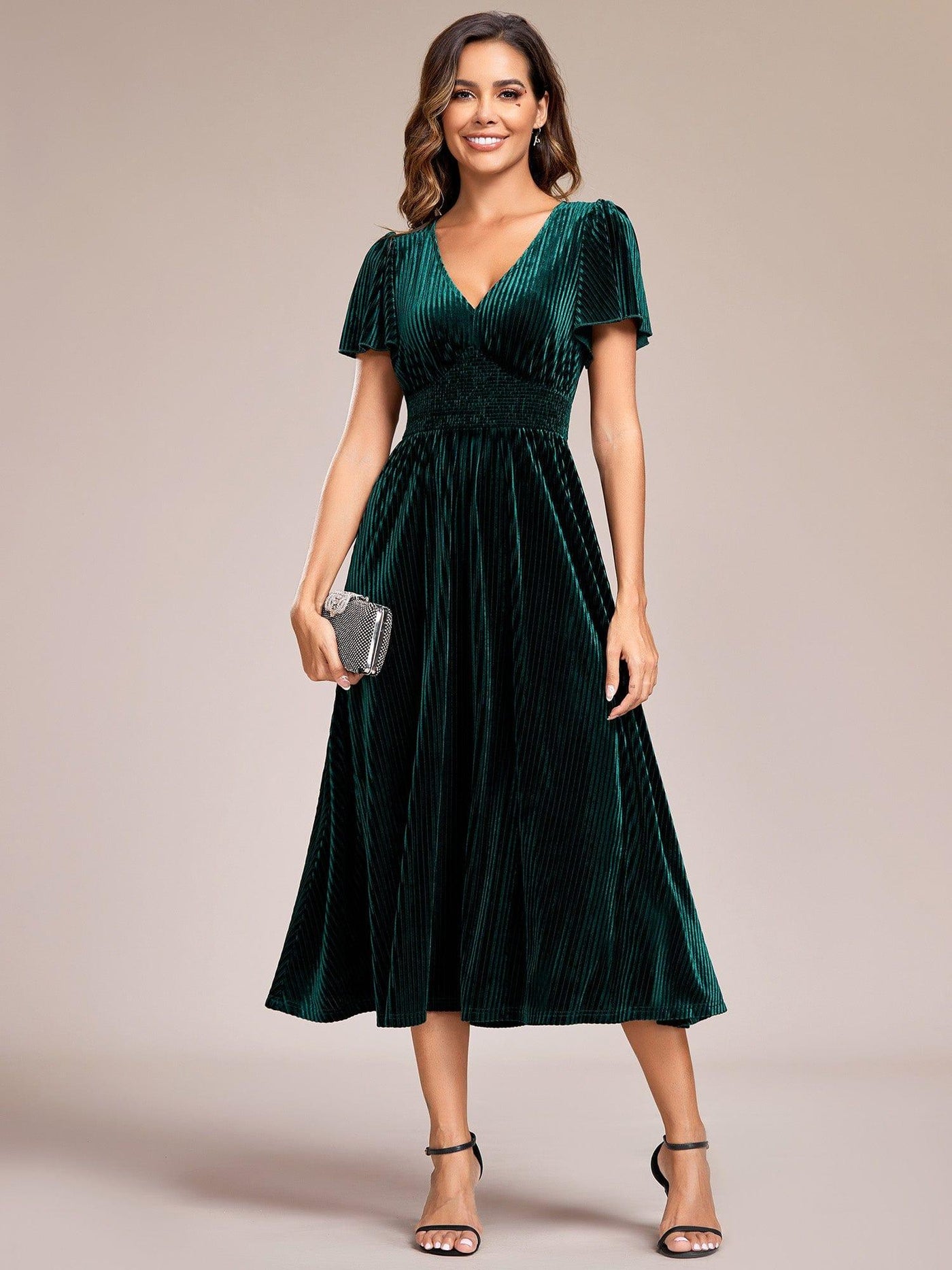 Elegant Wedding Guest Dresses with Fall V-Neck Styles to Elevate Autumn Weddings
