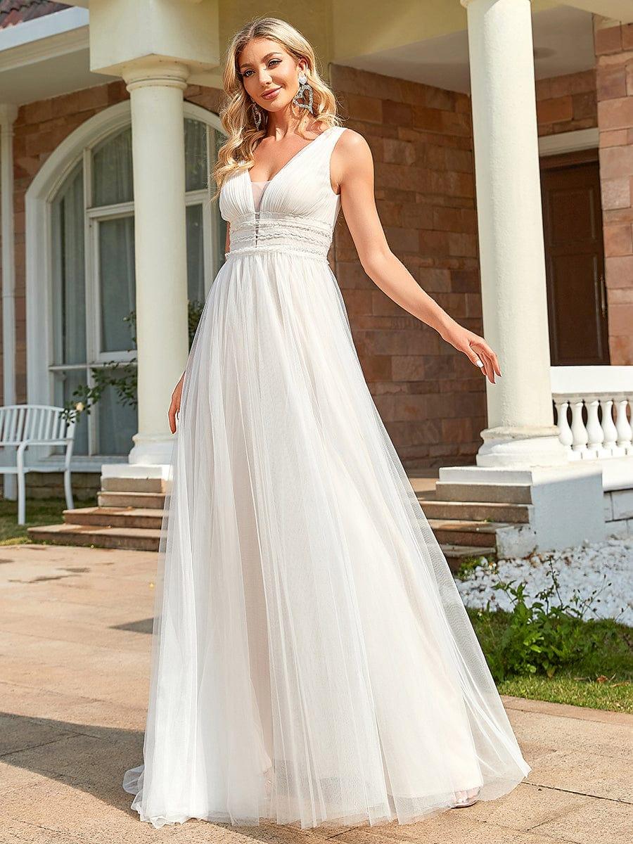Ever Pretty Empire Waist Illusion Lace Tulle A Line Wedding Dress