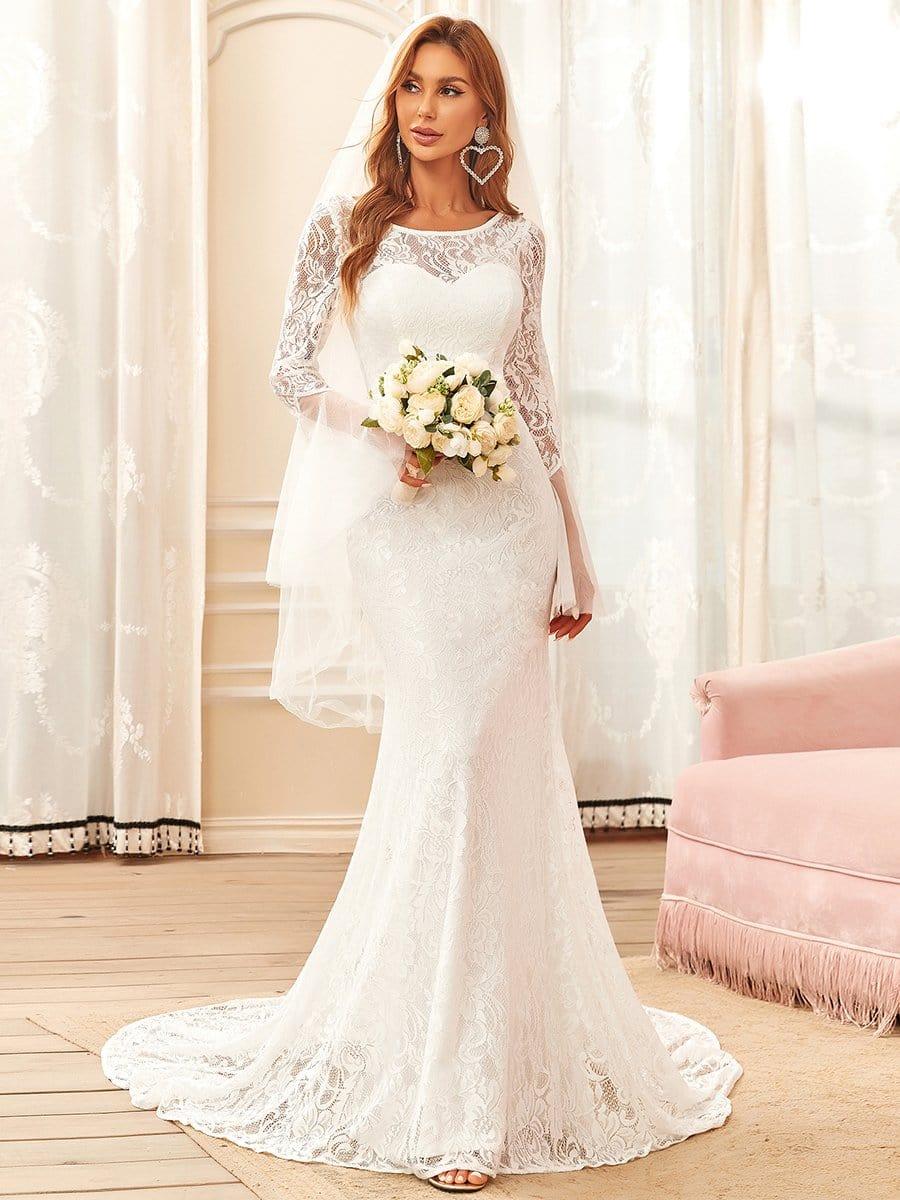 Long Sleeve Lace Mermaid Wedding Dress Ever-Pretty US