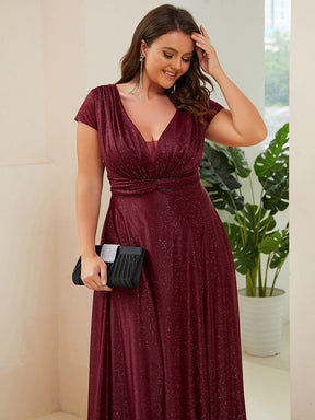 Plus Size Pleated Cap Sleeve Sweetheart Mother of the Bride Dress