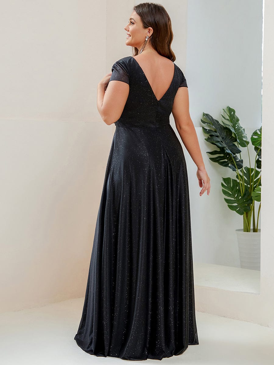 Plus Size Pleated Cap Sleeve Sweetheart Mother of the Bride Dress