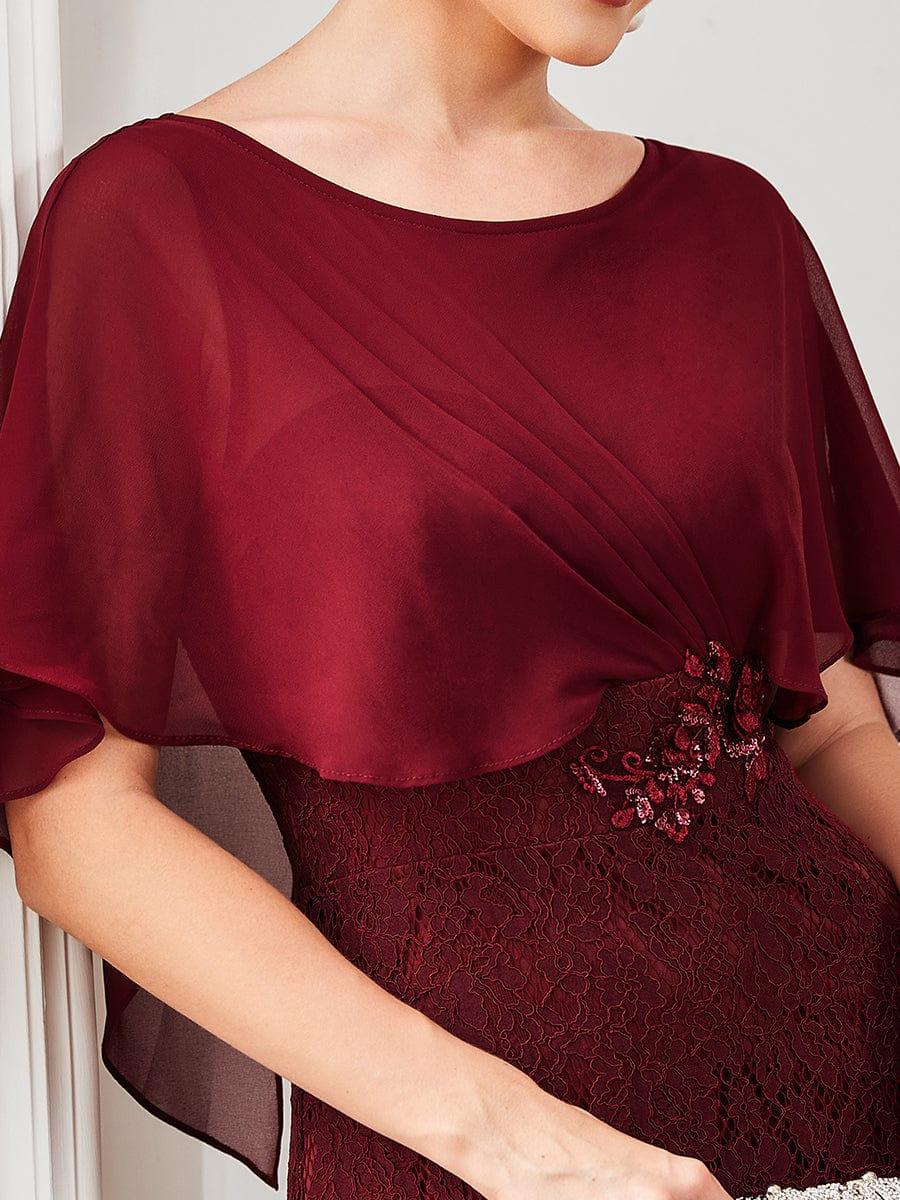Chiffon Coverup Lace Sequin Fishtail Mother of the Bride