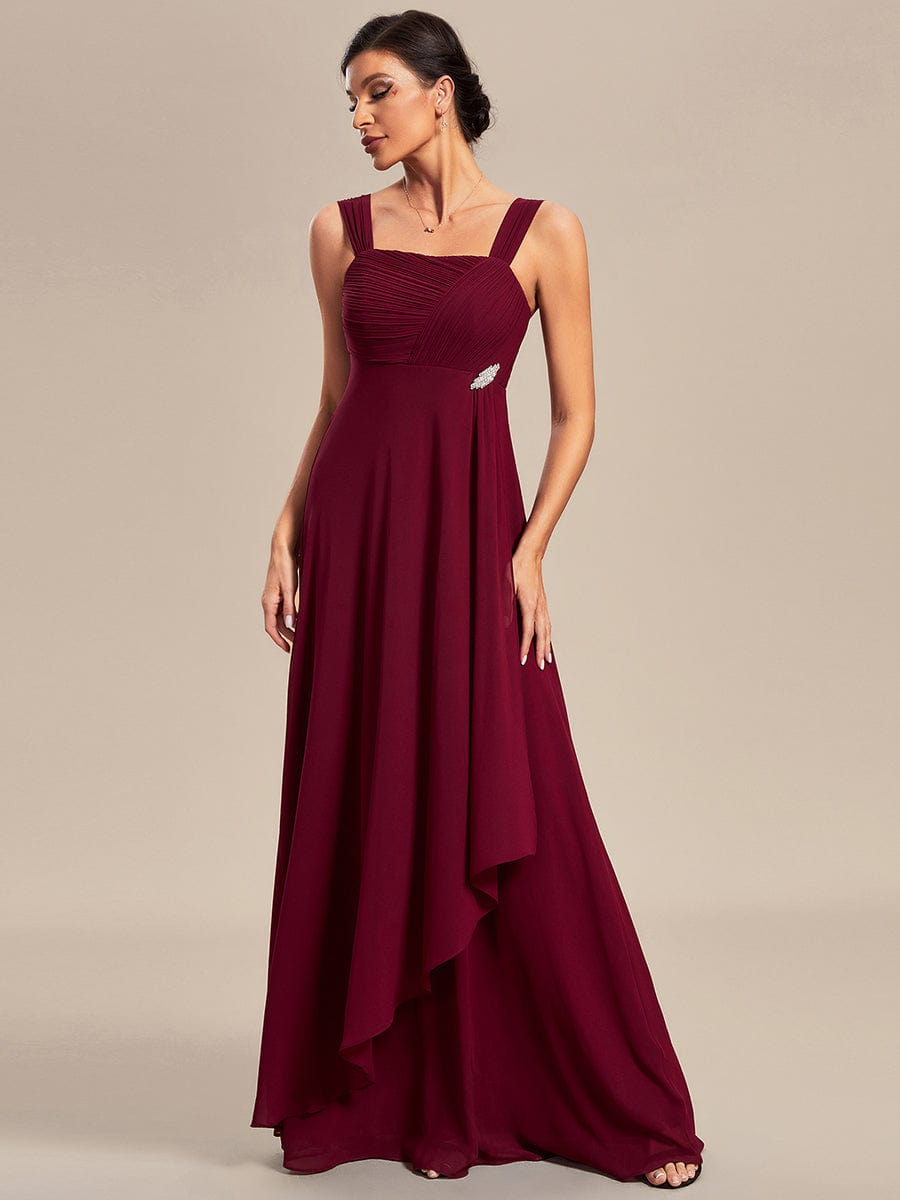 Two-Piece Square Neck Chiffon A-Line Mother of the Bride Dress? #color_Burgundy