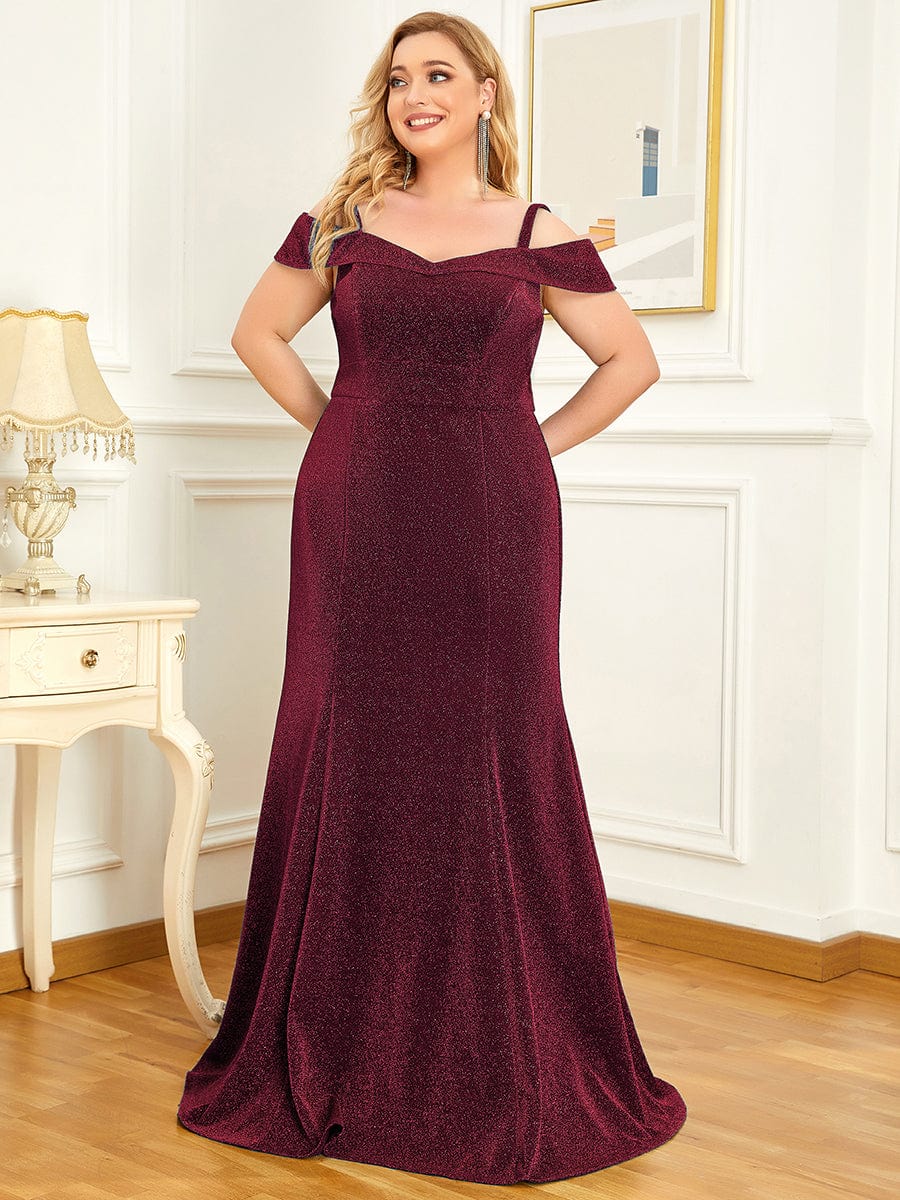 Elegant Plus Size Cold Shoulder Long Mermaid Mother Dress