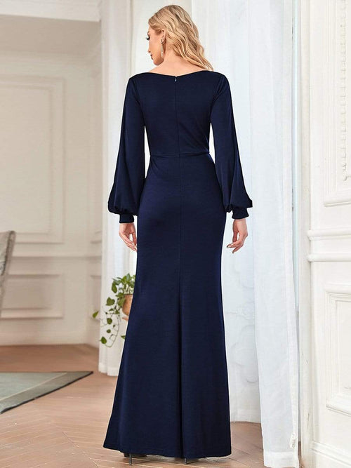 Lantern Sleeve Cowl Neck Mother of the Bride Dress - Ever-Pretty US