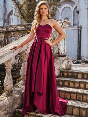 Custom Size Sweetheart Strapless Prom Dress with Asymmetrical Hem
