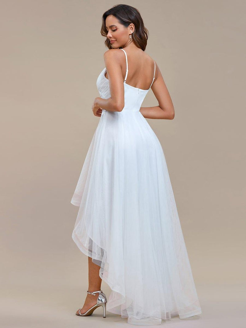 V Neck Spaghetti Strap High Low  Gown  Size 12 Style 50175