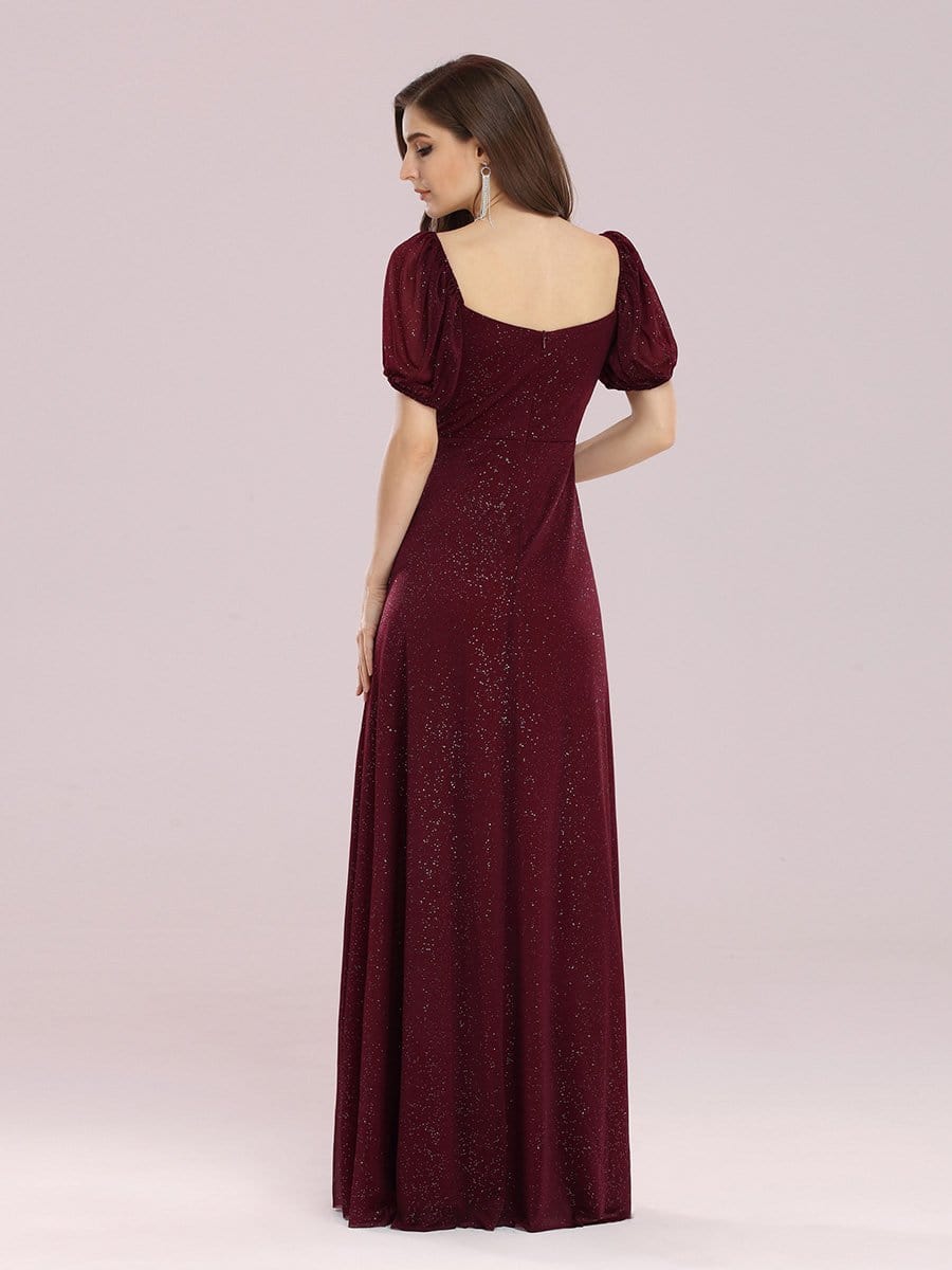 Color=Burgundy | Simple Sheath Sweetheart Neck Floor Length Bridesmaid Dress-Burgundy 2