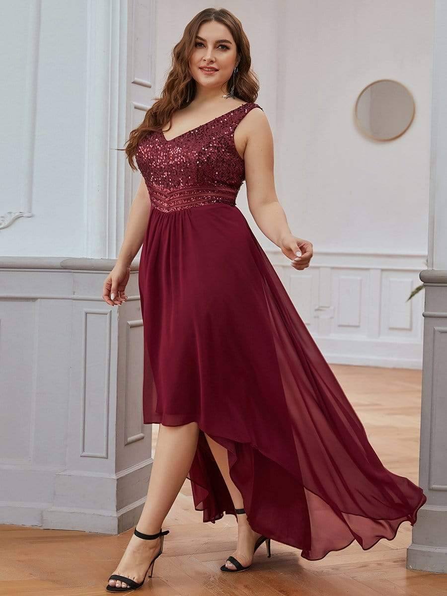 Modest Evening Dresses | V-neck A-line Sleeveless Plus Size - Ever-Pretty US
