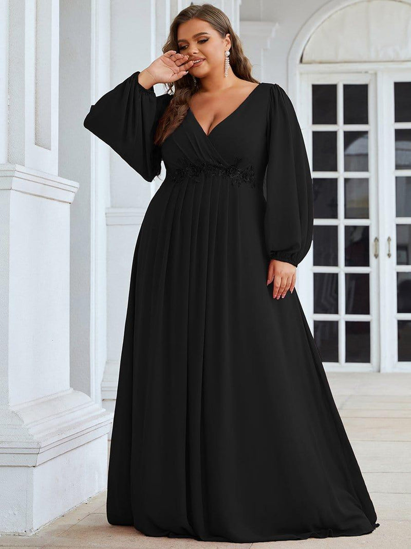 Lace And Chiffon Long Formal Dresses Flamingo Plus Size