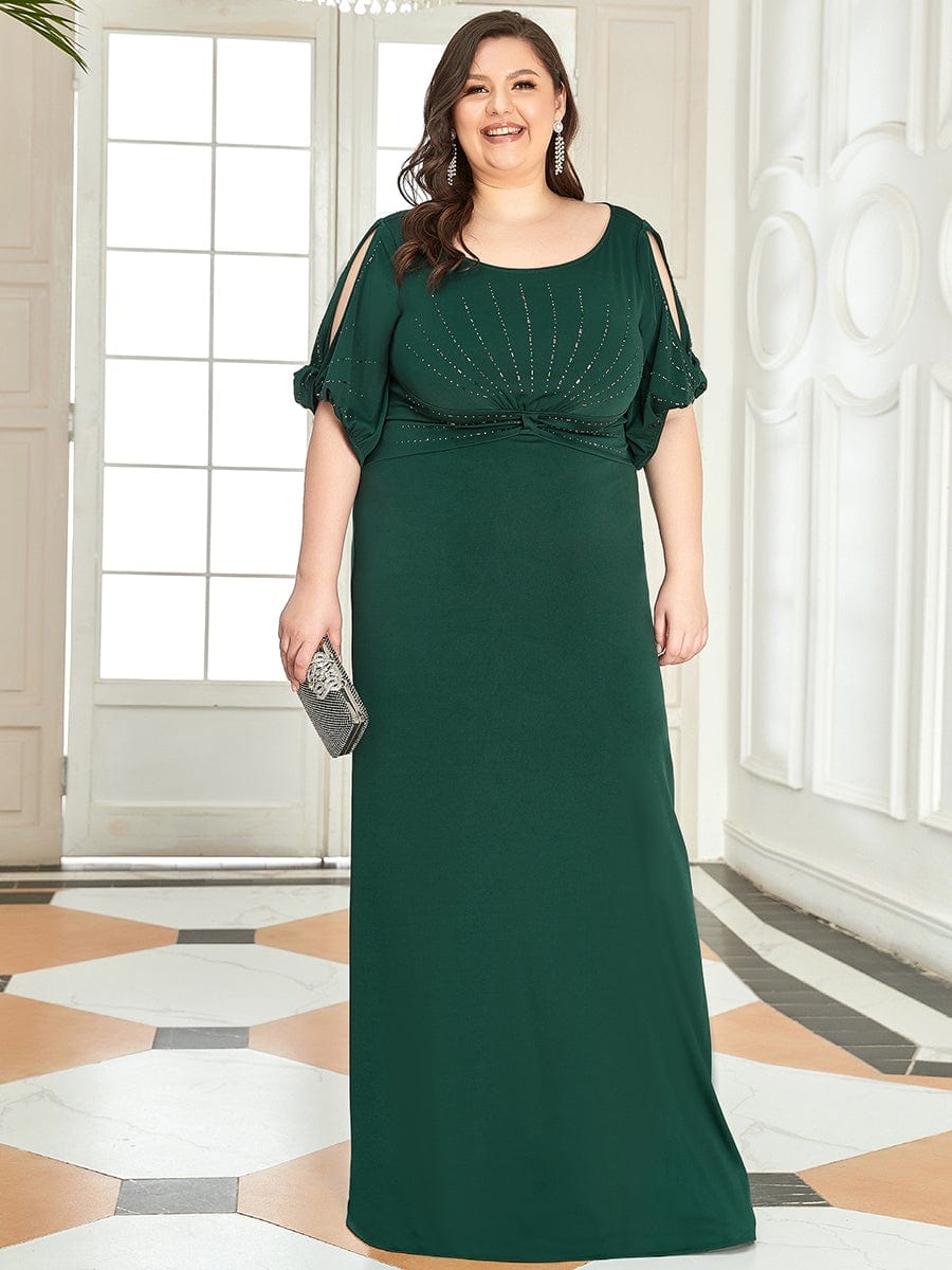 Custom Size Simple Bodycon Maxi Mermaid Formal Evening Dress #color_Dark Green 