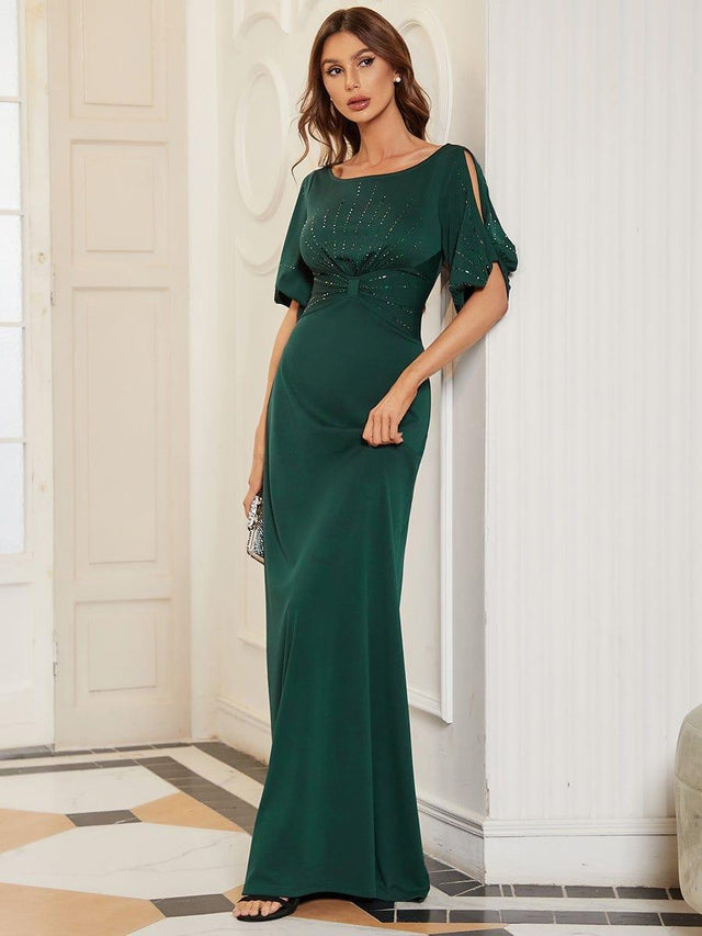Trendy Round Neck Bodycon Wedding Guest Dress with Sleeves main image 0