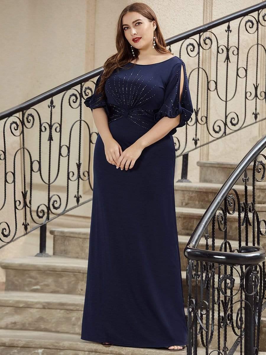 Simple Plus Size Bodycon Maxi Mermaid Wedding Guest Dress