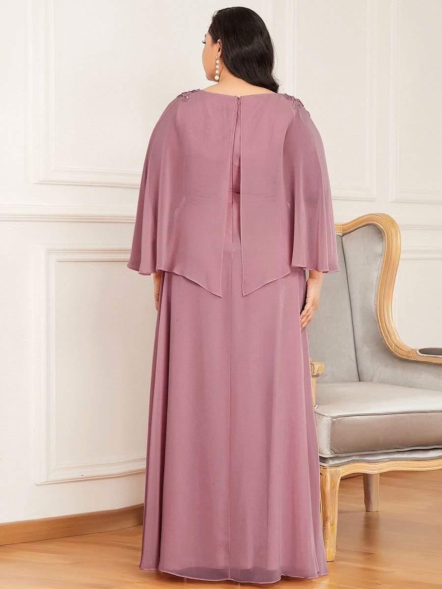 Elegant V Neck Flowy Chiffon Bridesmaid Dresses with Wraps #color_Purple Orchid 
