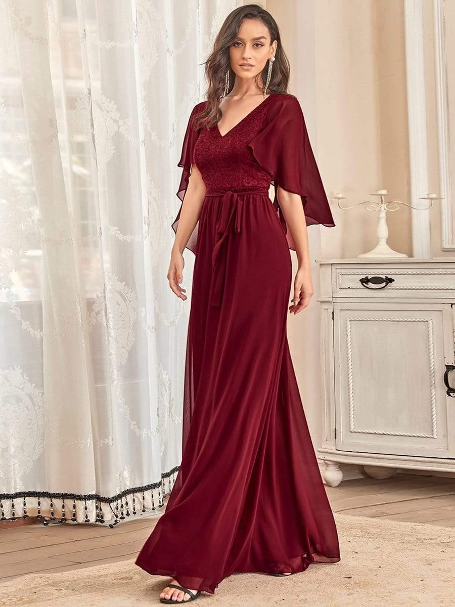 Burgundy Long Choir Dresses #style_EP00640BD
