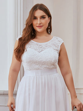 Custom Size Classic Round Neck V Back Lace Bridesmaid Dress