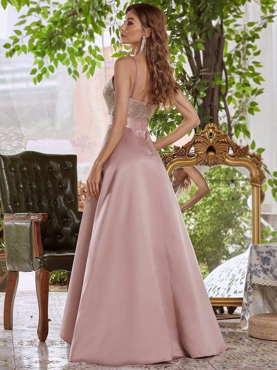 Sparkly Bodice High Low Prom Dresses for Women #color_Purple Orchid 