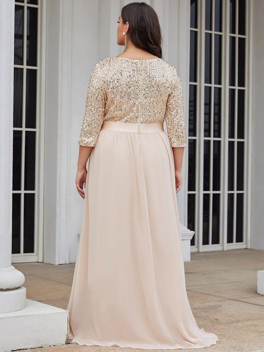 Women's Long Tulle & Sequin Evening Dresses for Mother of the Bride #color_Blush 