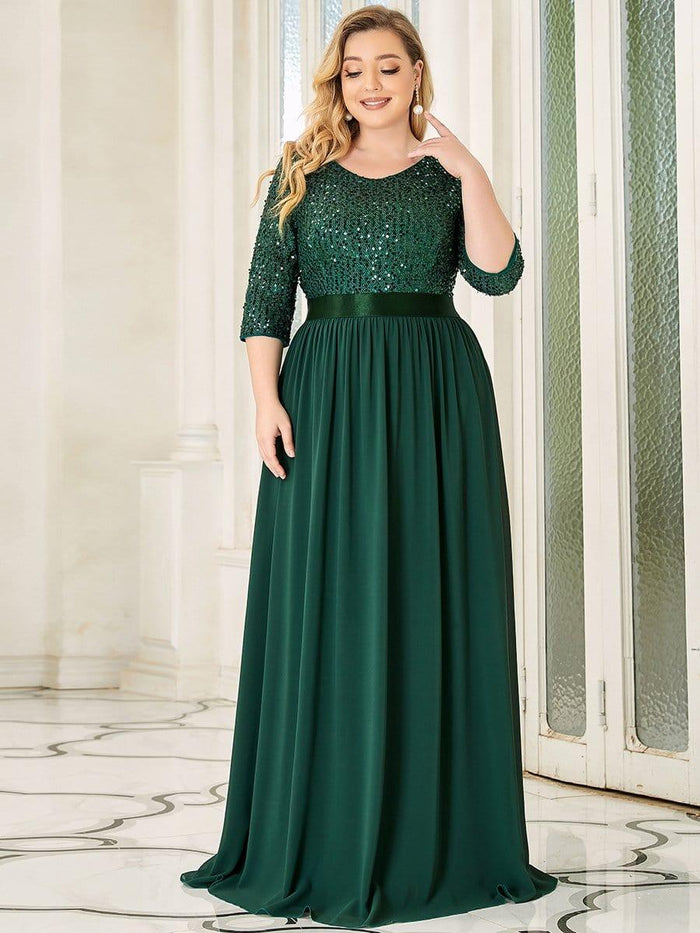 Elegant Sequin Long Sleeve Gown for Formal Occasions main image 1