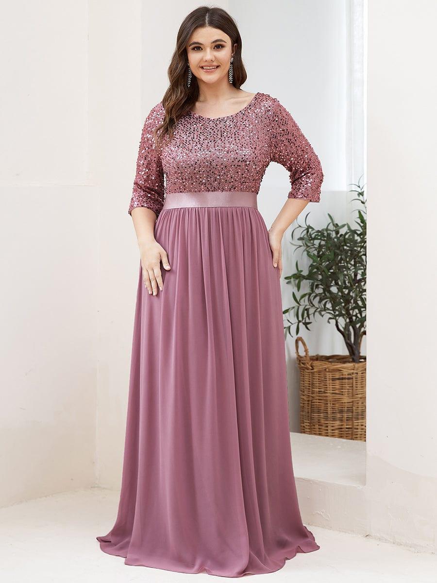 Women's Long Tulle & Sequin Evening Dresses for Mother of the Bride #color_Purple Orchid 