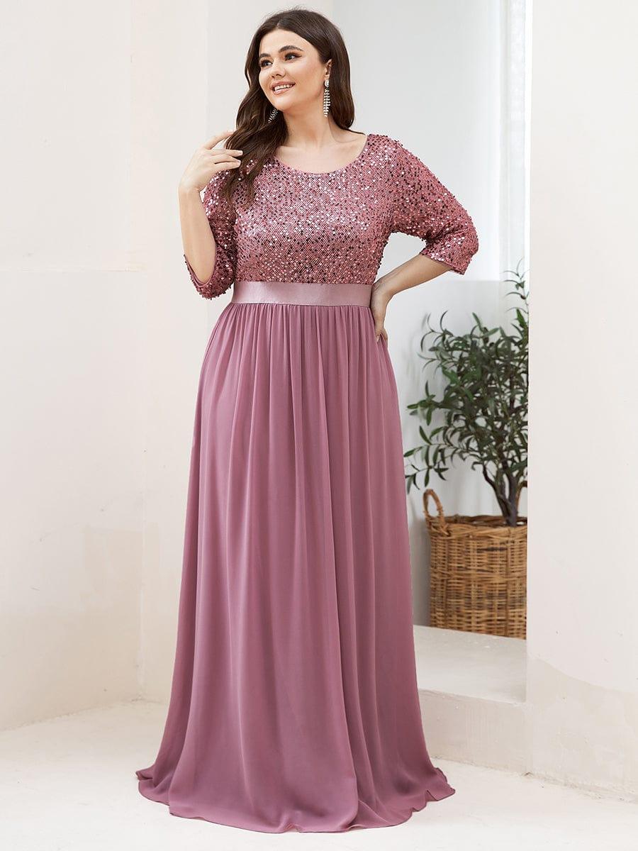 Women's Long Tulle & Sequin Evening Dresses for Mother of the Bride #color_Purple Orchid 