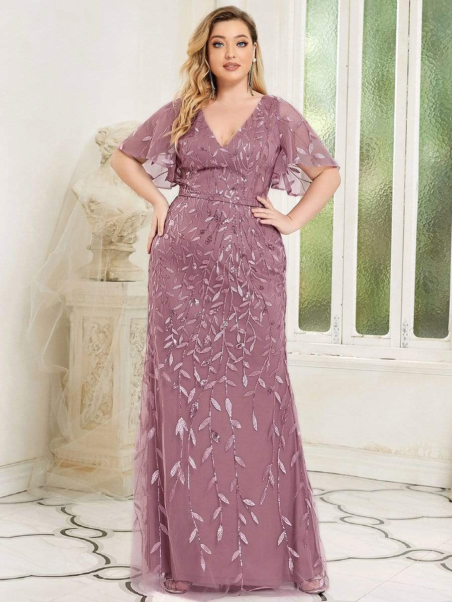 Plus Size Long Mermaid Formal Dresses for Weddings #color_Purple Orchid