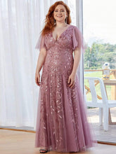 Plus Size Floor Length Formal Evening Gowns for Weddings #color_Purple Orchid 