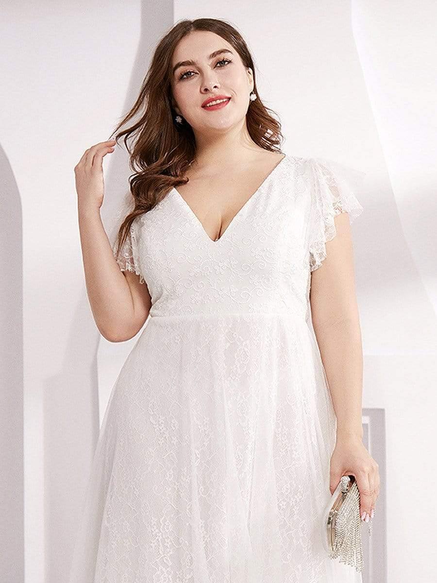 Cheap simple plus best sale size wedding dresses