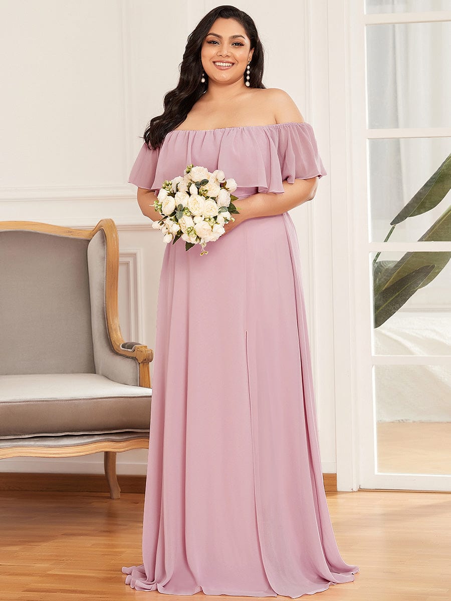 Plus Size Sexy Side Split Long Chiffon Formal Dresses